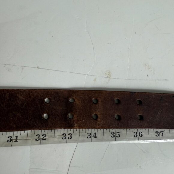 Simply Vera Wang Leather Belt Size M Brown Double Prong VTG Military Style Rare - Picture 14 of 16